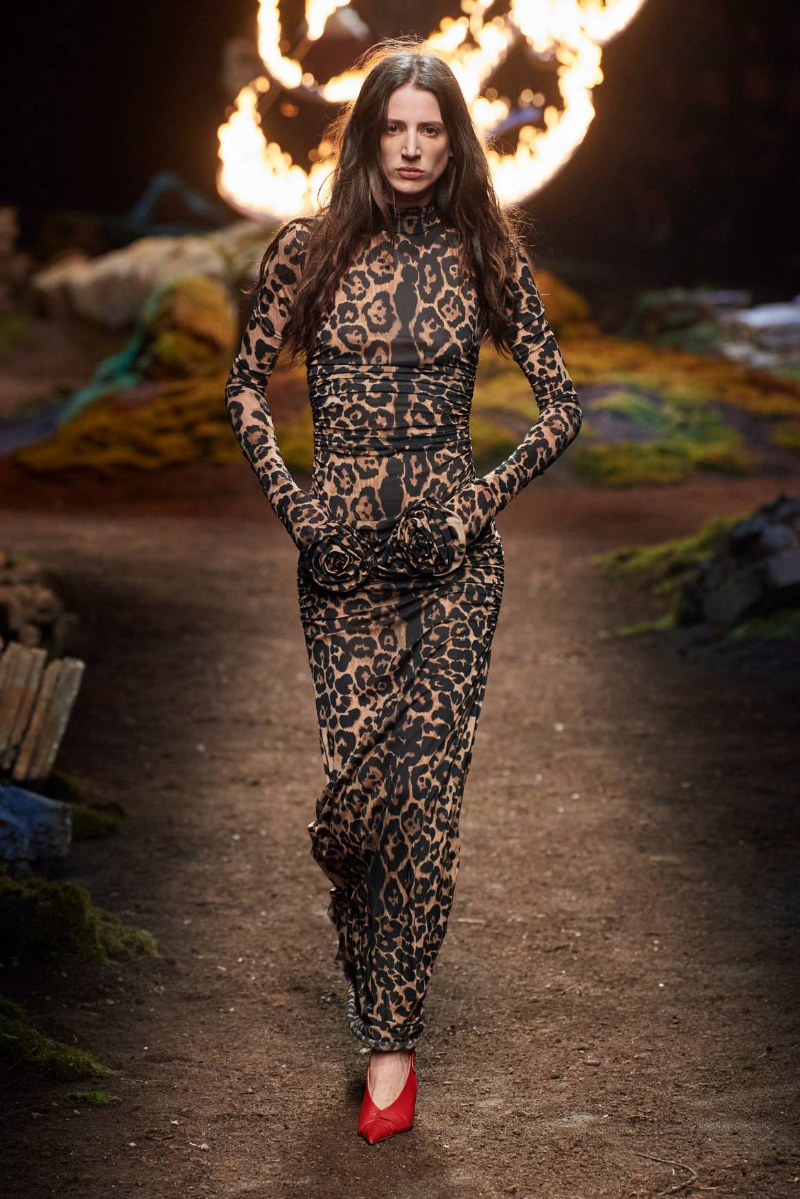 Blumarine FW23 leopard print catsuit