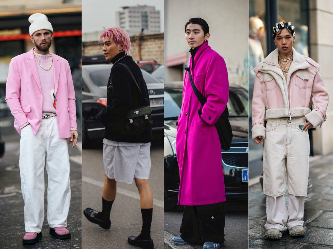 Pinke Looks unter den Besuchenden der Modewochen in Mailand und Paris