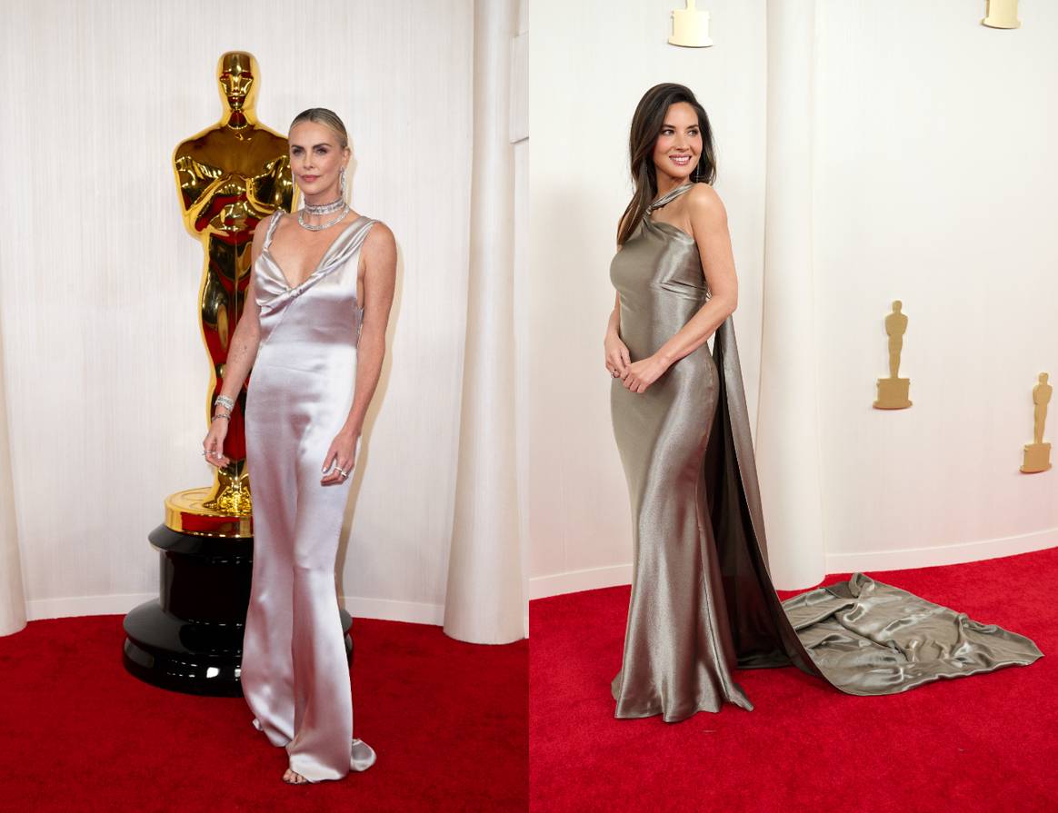 Charlize Theron in Dior and Olivia Munn in Fendi.