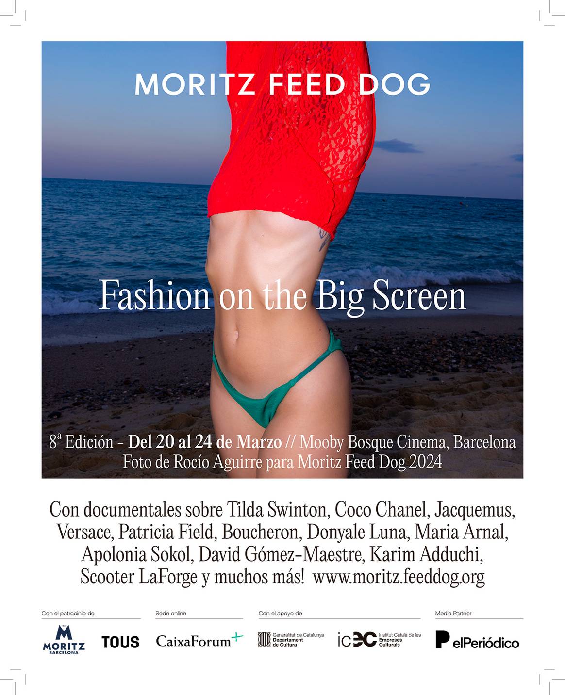 Cartel de la 8ª edición del Moritz Feed Dog Festival de 2024, del 20 al 24 de marzo en Barcelona (España).