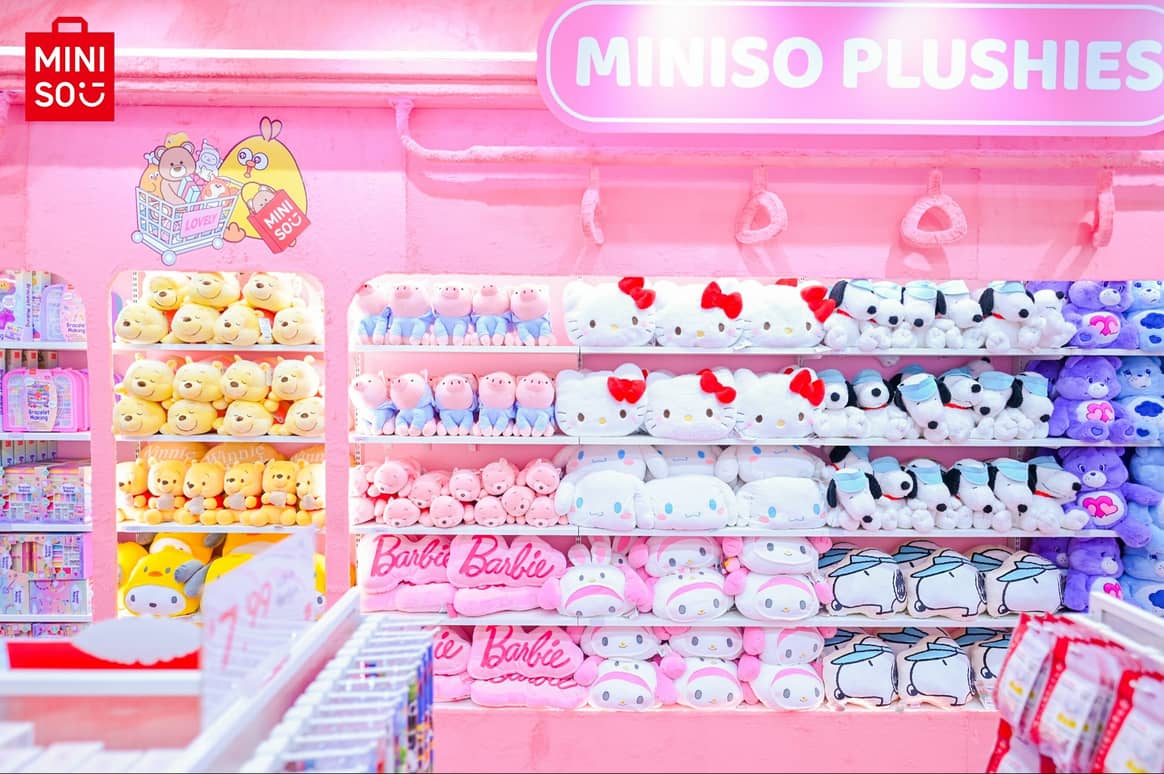Interior of Miniso pop-up at Times Square, NYC