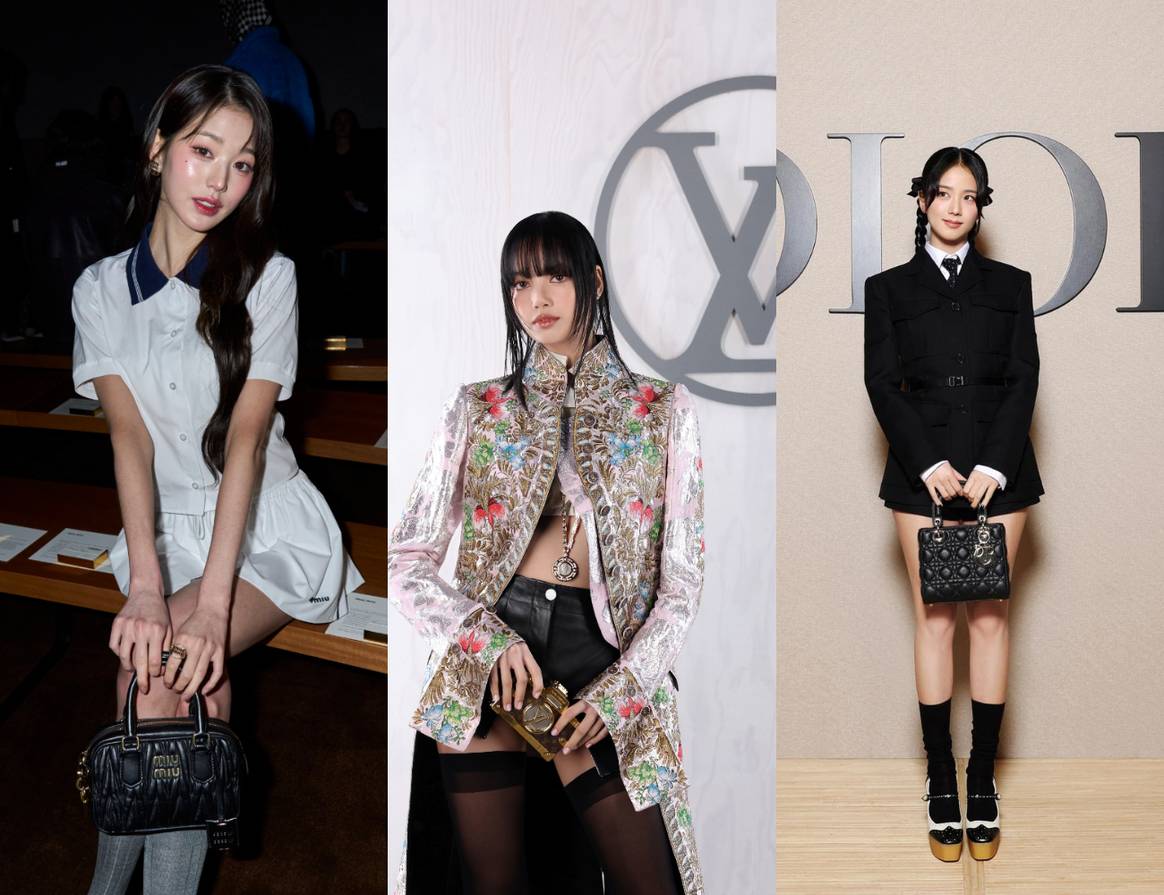 Wonyoung at Miu Miu, Lisa at Louis Vuitton and Jisoo at Dior.