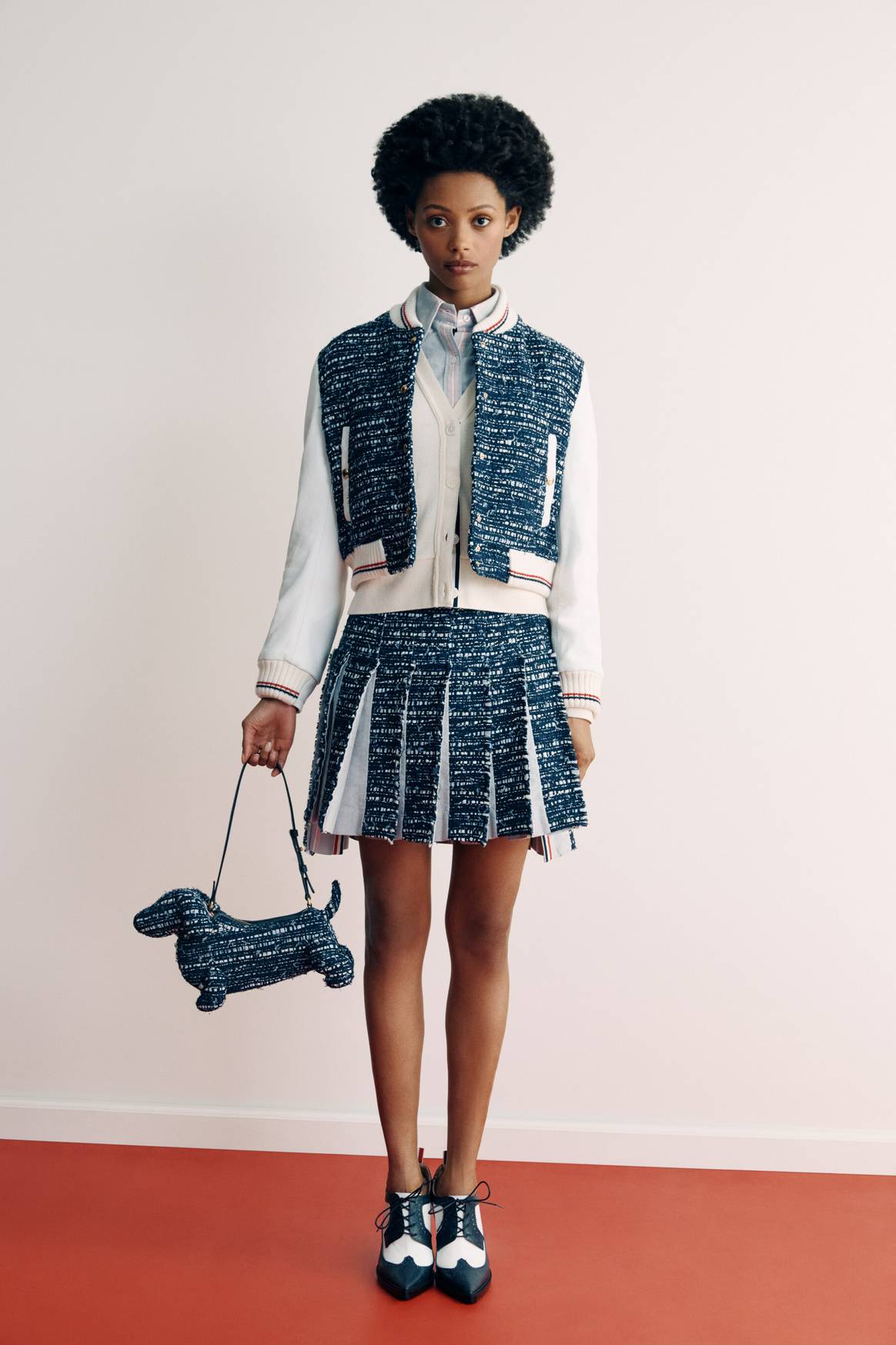 A look from the capsule collection of Thom Browne and Saks.