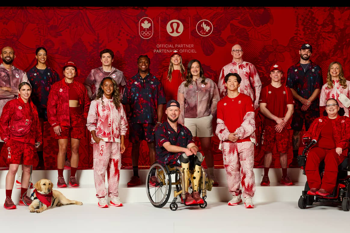 Kit de verano para atletas del Team Canada por Lululemon para los Juegos Olímpicos y Paralímpicos de París 2024.