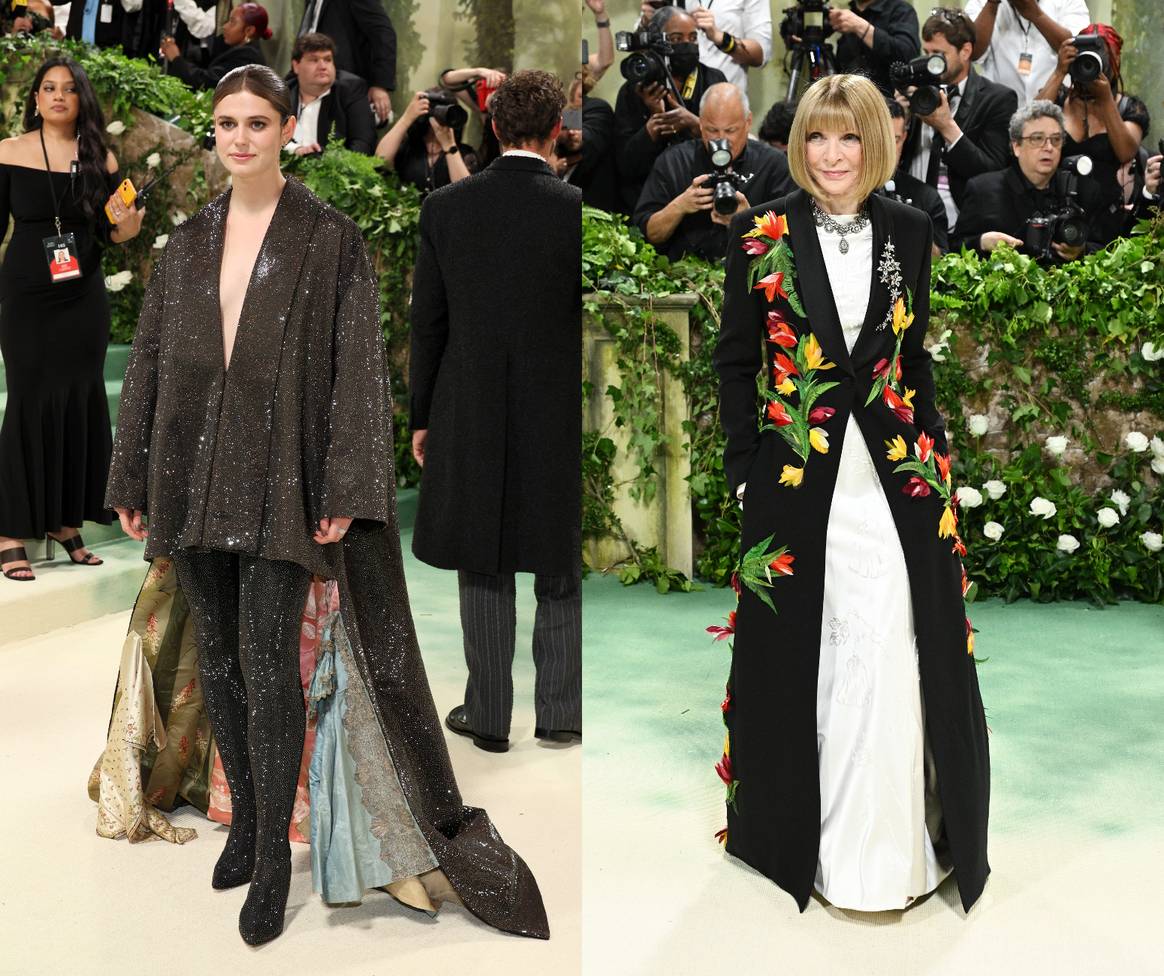 Alison Oliver and Anna Wintour in Loewe.