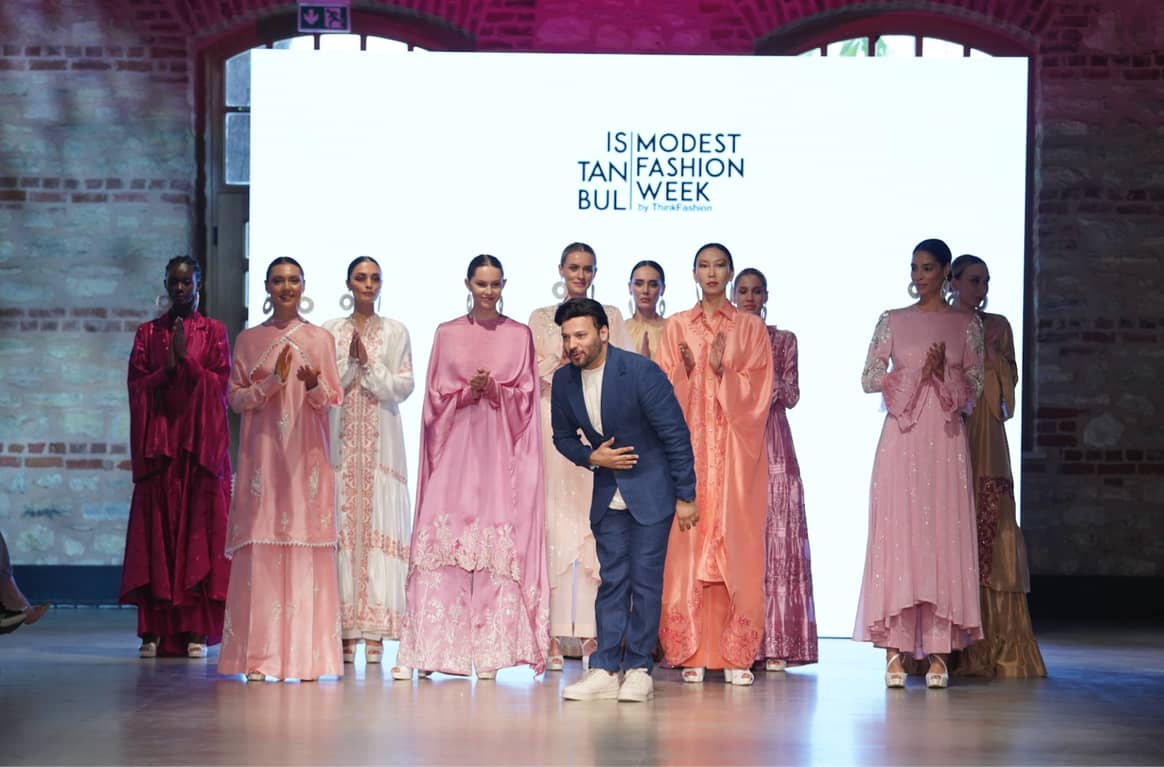Designer Ahsan Nazir from Pakistan at Istanbul Modest Fashion Week.