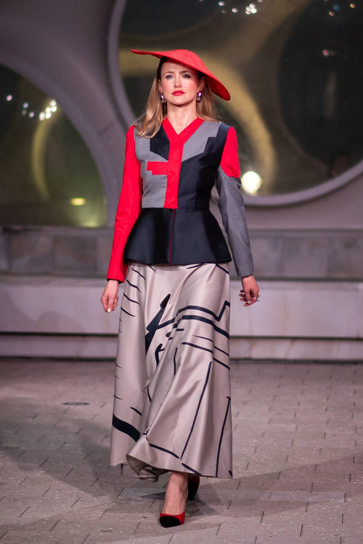 A look by Sofia Lemann at the Istituto Marangoni inaugural student fashion show, May 2024.