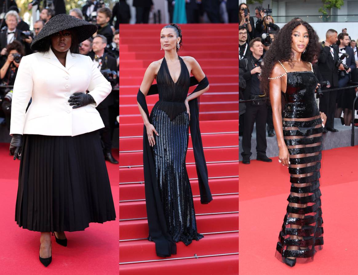 Yseult in Dior, Bella Hadid in Chopard and Versace SS01 couture and Naomi Campbell in Chanel FW96 haute couture.