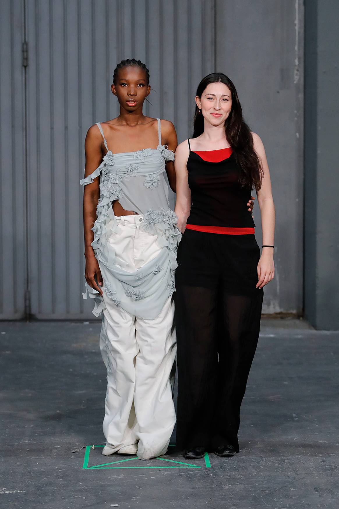 Enara Rodríguez (first place) with her winning design, at the Polytechnic University of Madrid (CSDMM)´s fashion graduation show 2024.