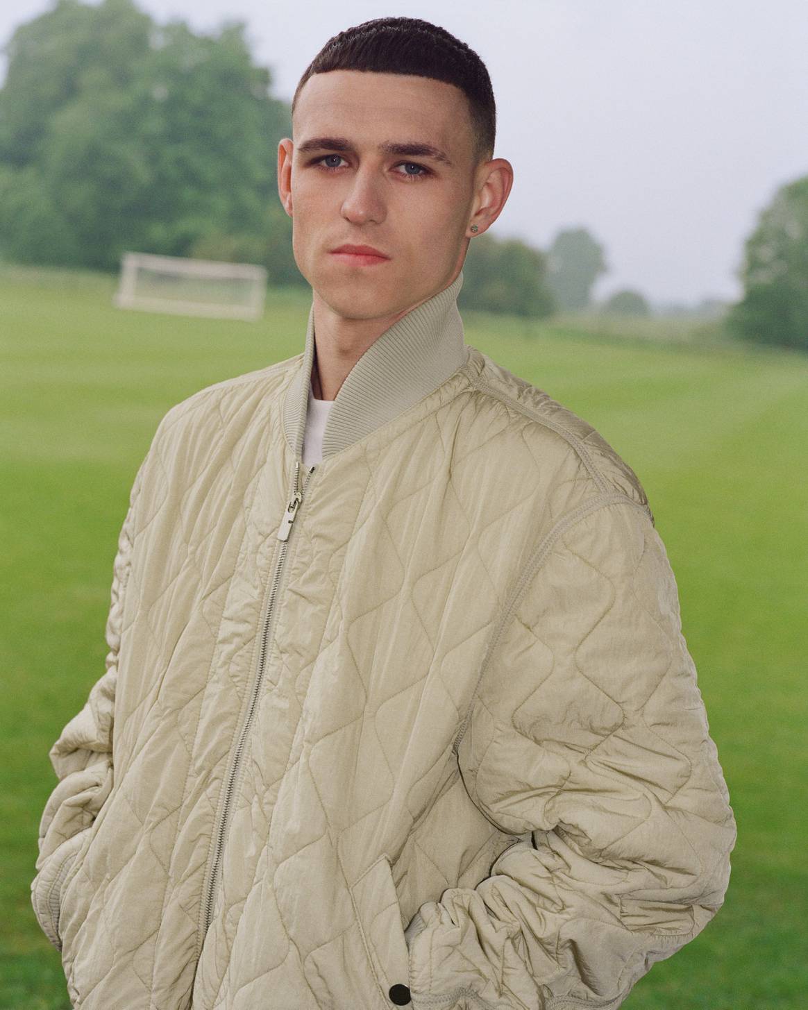 Phil Foden in Burberry's football-themed portrait campaign.