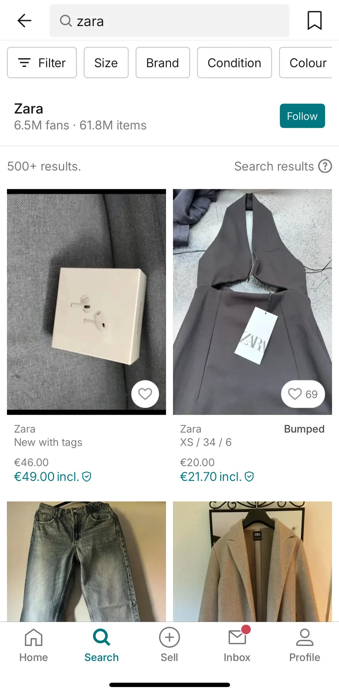 There are 61.8 million Zara items listed for sale on Vinted