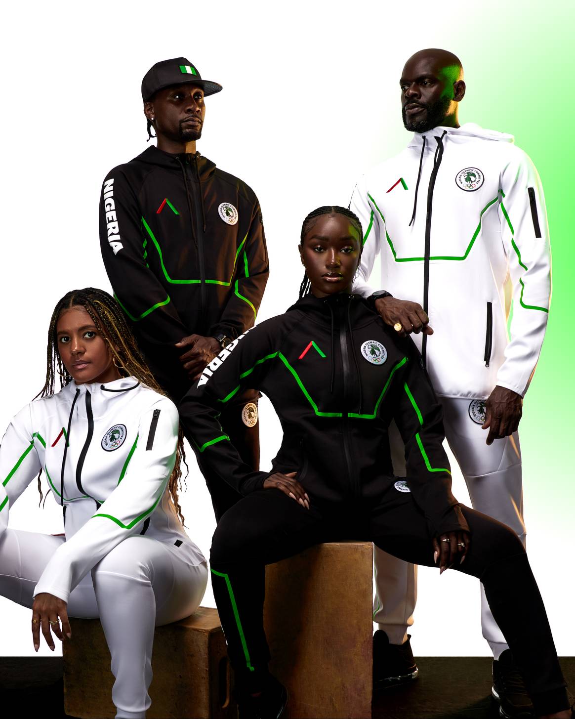 Uniformes del equipo Nigeria de Actively Black.