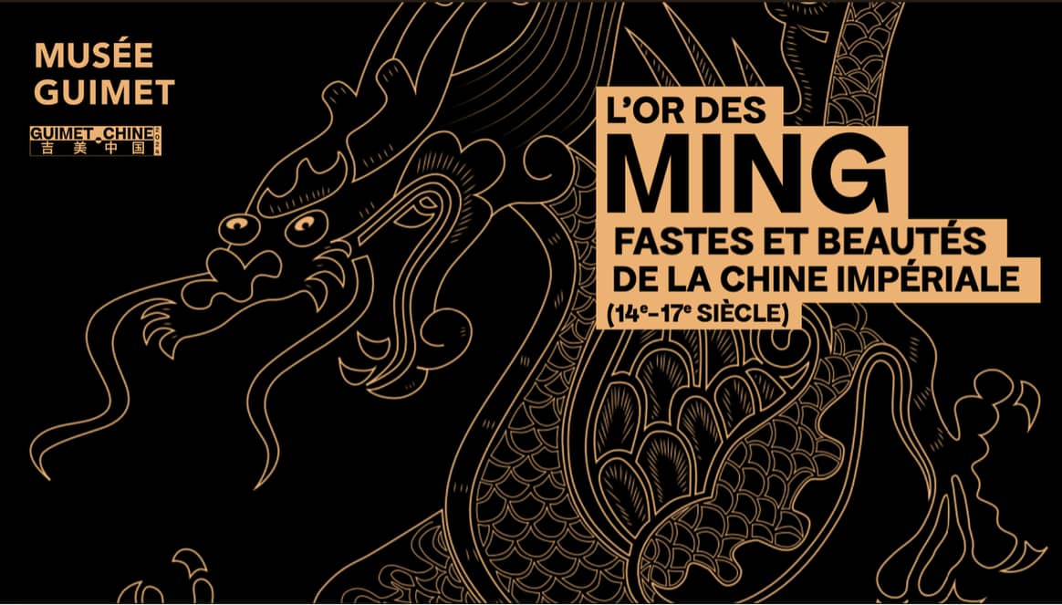 Affiche de l'exposition « L'or des Ming, fastes et beautés de la Chine impériale ».