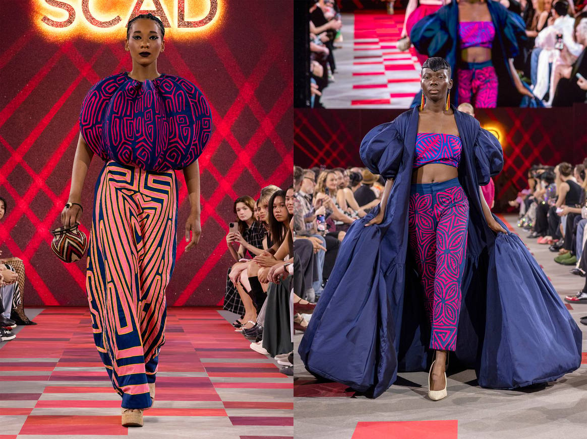 Ana-Raquel Achurra ; 2 looks from the SCAD 2024 fashion show.