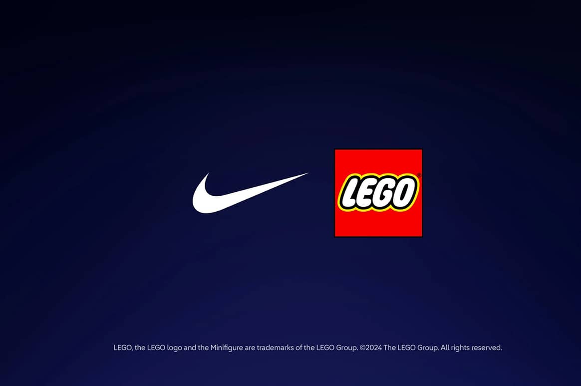 Imagen promocional del anuncio de la asociación a largo plazo entre Nike y Lego.