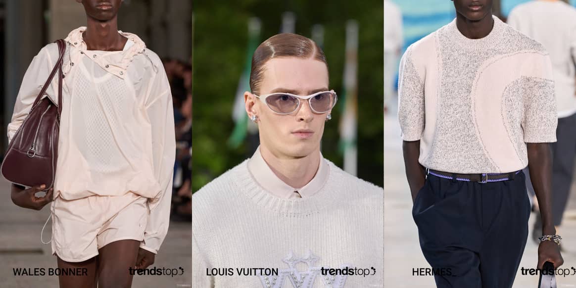 Snow Peach trend, SS25 Menswear