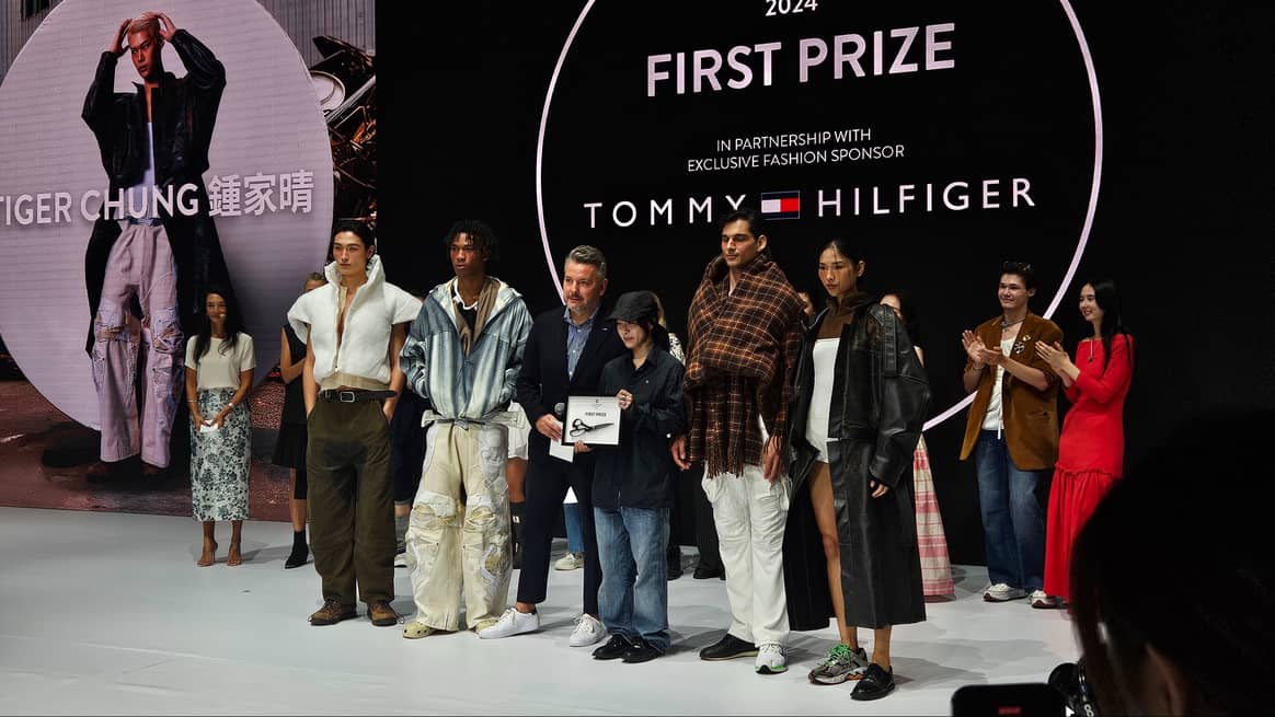 Tiger Chung (centre), the winner of the Final Prize, alongside her collection.