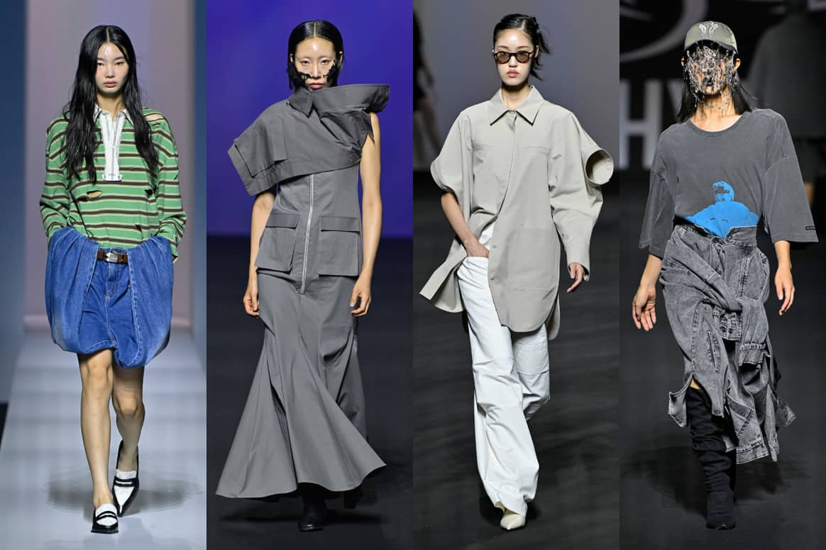 SS25-collecties (v.l.n.r.): Youser, Arts De Base, Kumann Yoo Hye Jin, Ajobyajo