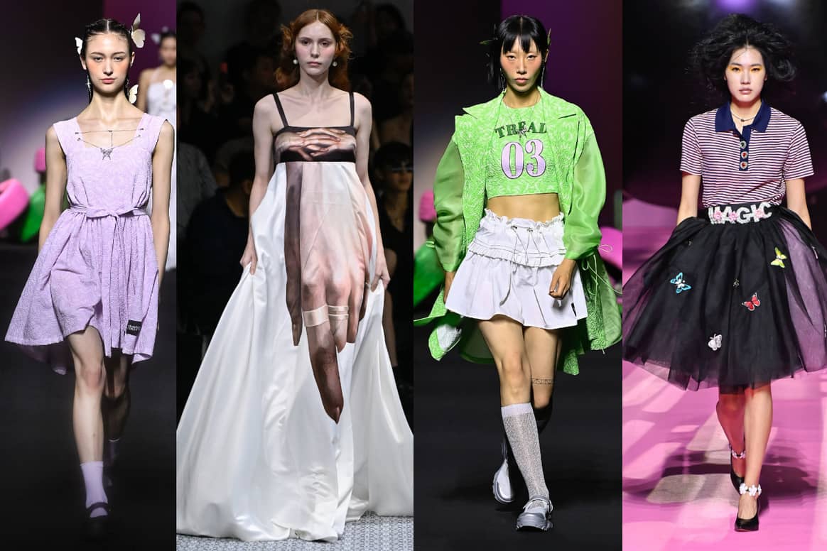 SS25 collections (from left to right): Kwak Hyun Joo Collection,L'Eau Et, Kwak Hyun Joo Collection, Maison Nica