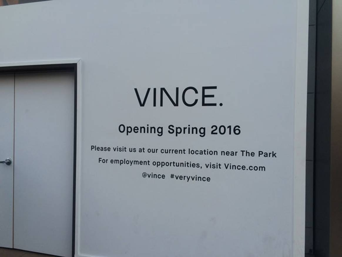 The Grove to introduce Vince in 2016 along with another retail store