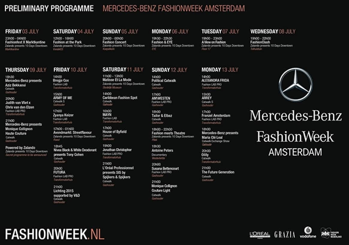 Mercedes-Benz FashionWeek Amsterdam präsentiert Show-Programm