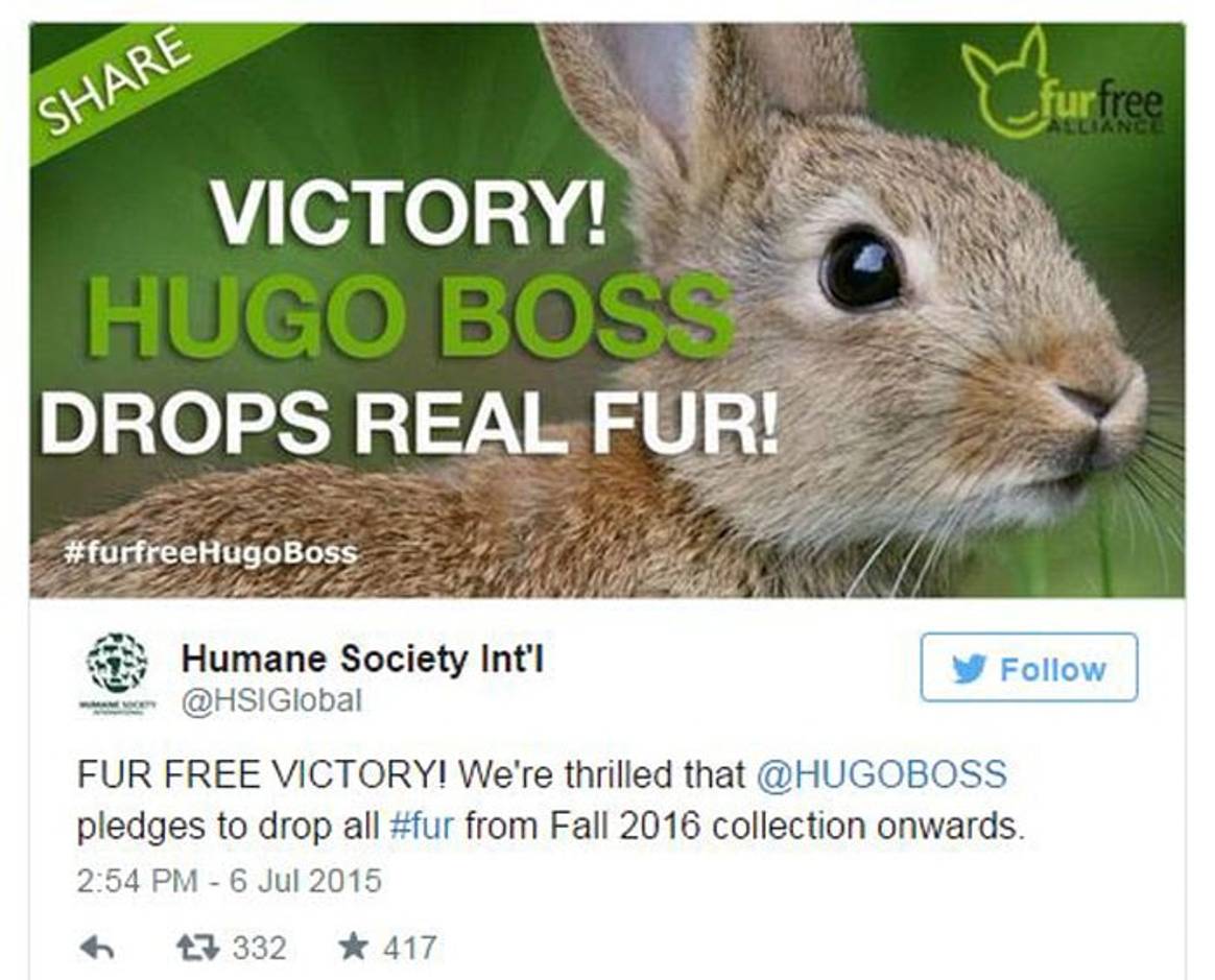 Hugo Boss will zukünftig auf Pelz verzichten