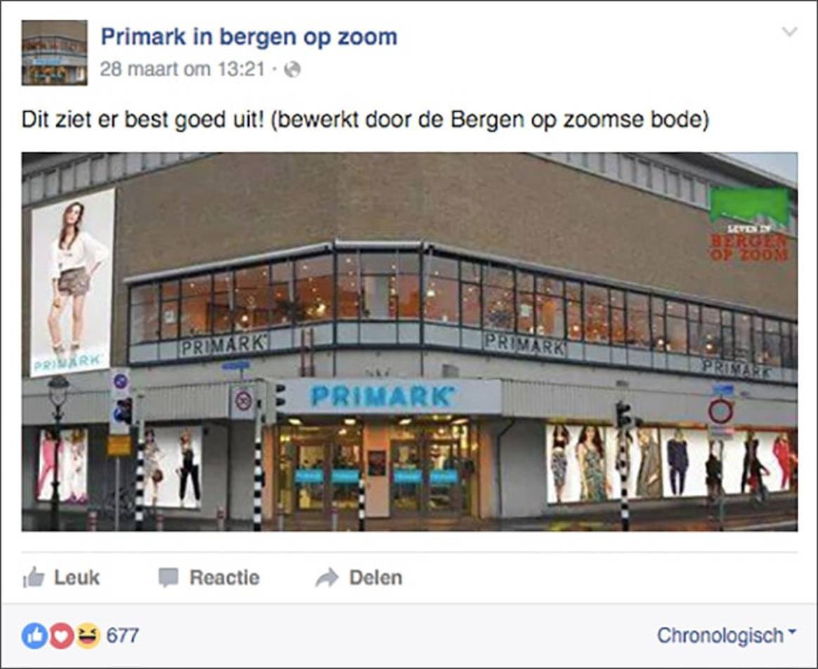 ‘Primark naar Bergen op Zoom’-actie op Facebook krijgt duizenden likes