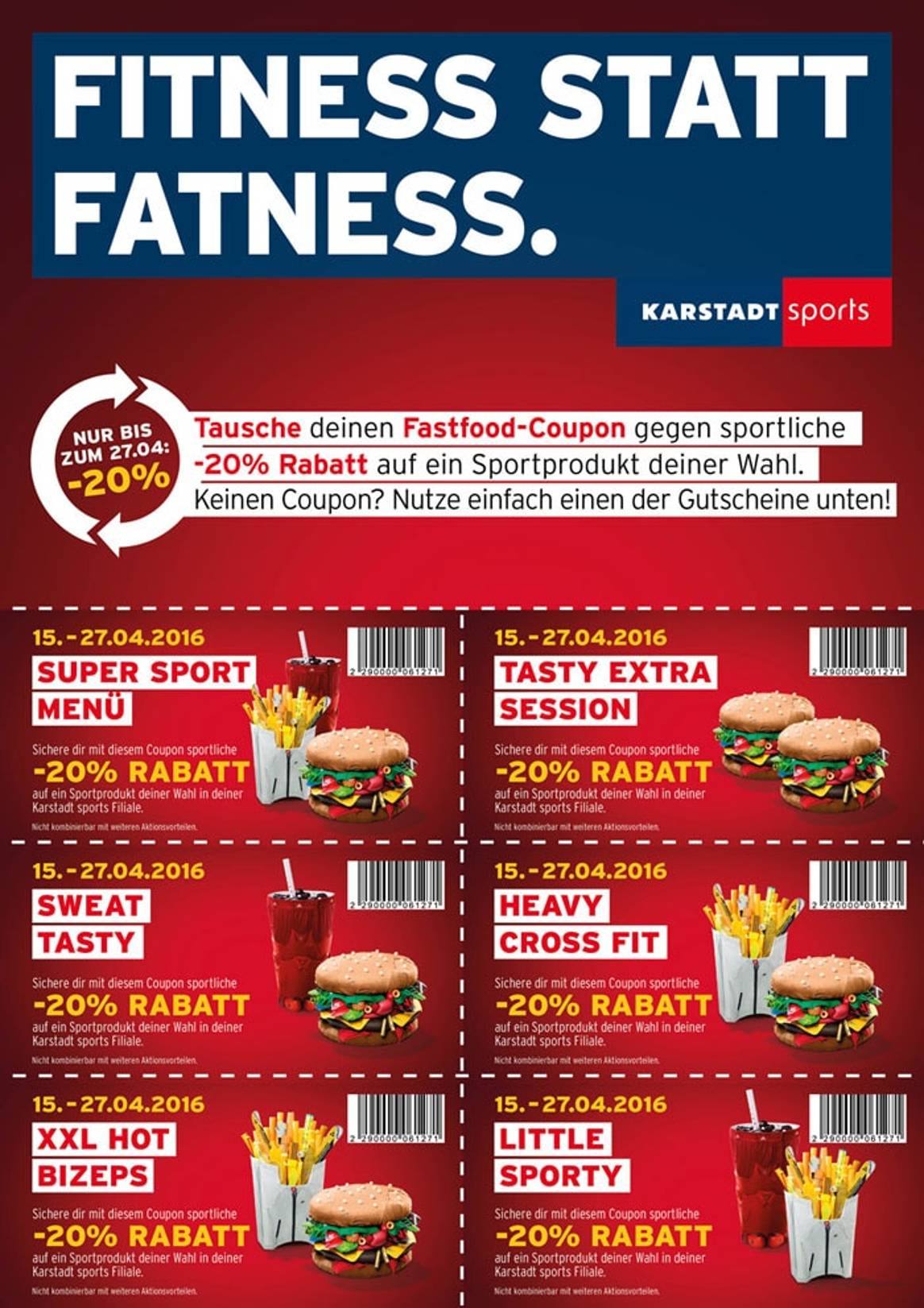 Karstadt sports startet „Fitness statt Fatness“ -Kampagne
