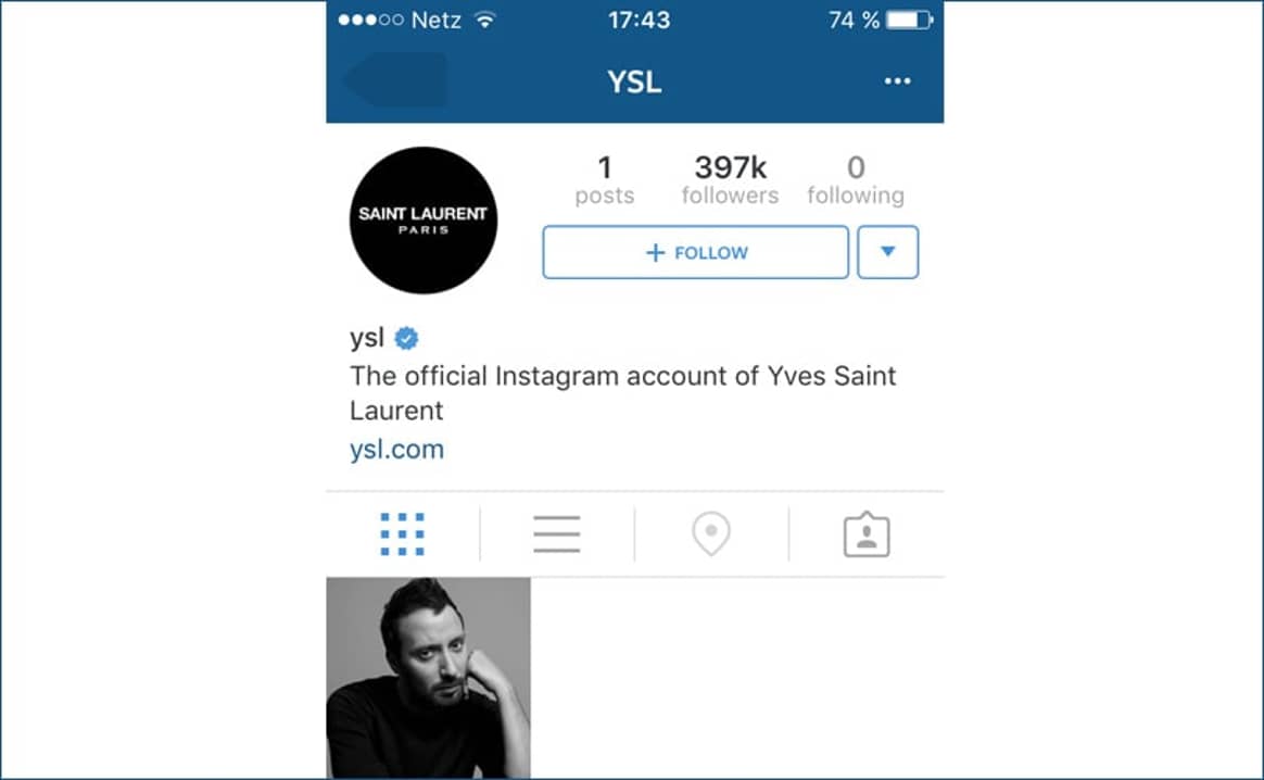 Instagram-Neuanfang bei YSL