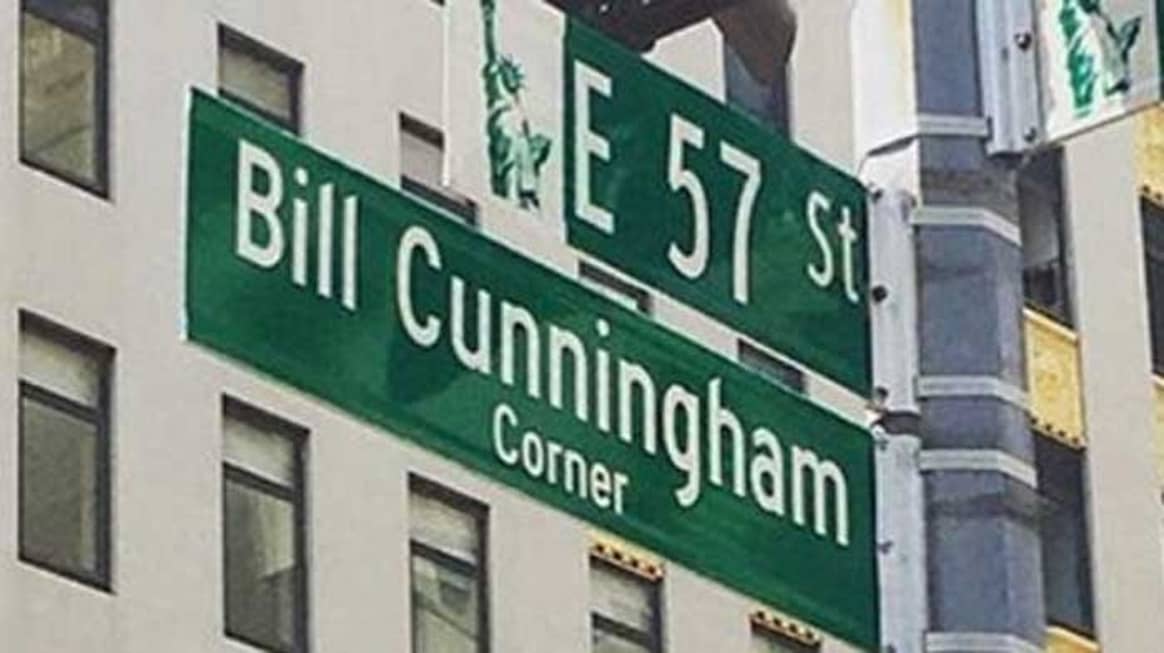 Uno street corner a NY in onore di Bill Cunningham
