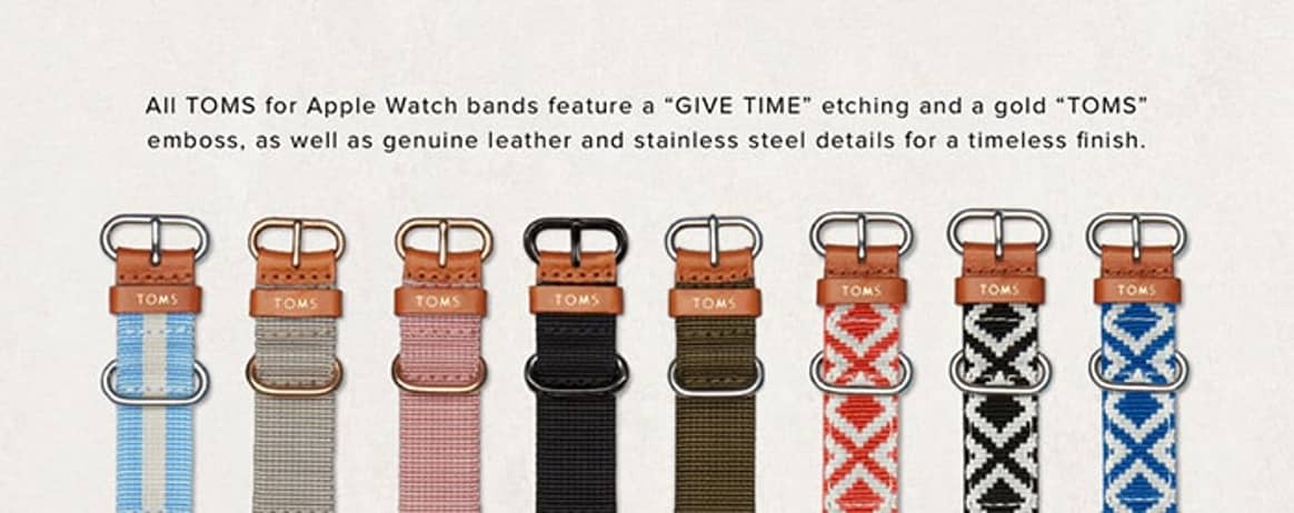 Toms launches watch strap collection for Apple Watch