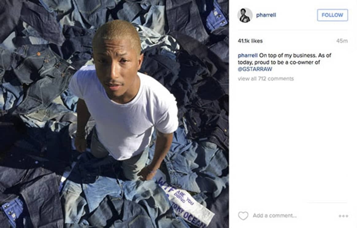 Pharrell Williams wordt mede-eigenaar van G-Star RAW
