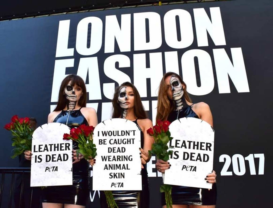 Animal rights group Peta stages anti-leather protest by 'skinning alive' a  model