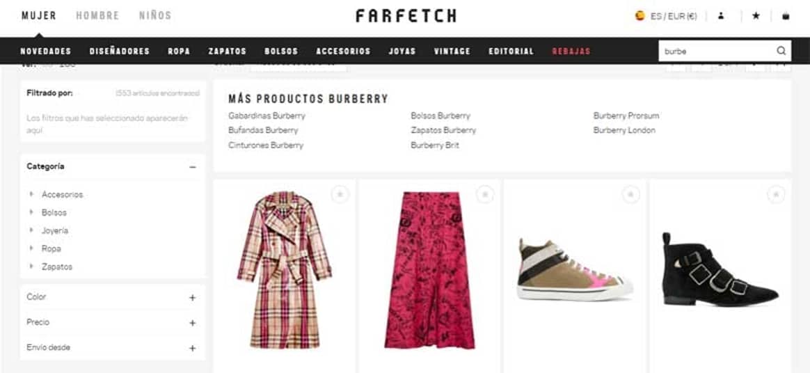 Burberry se une a la plataforma de ecommerce Farfetch