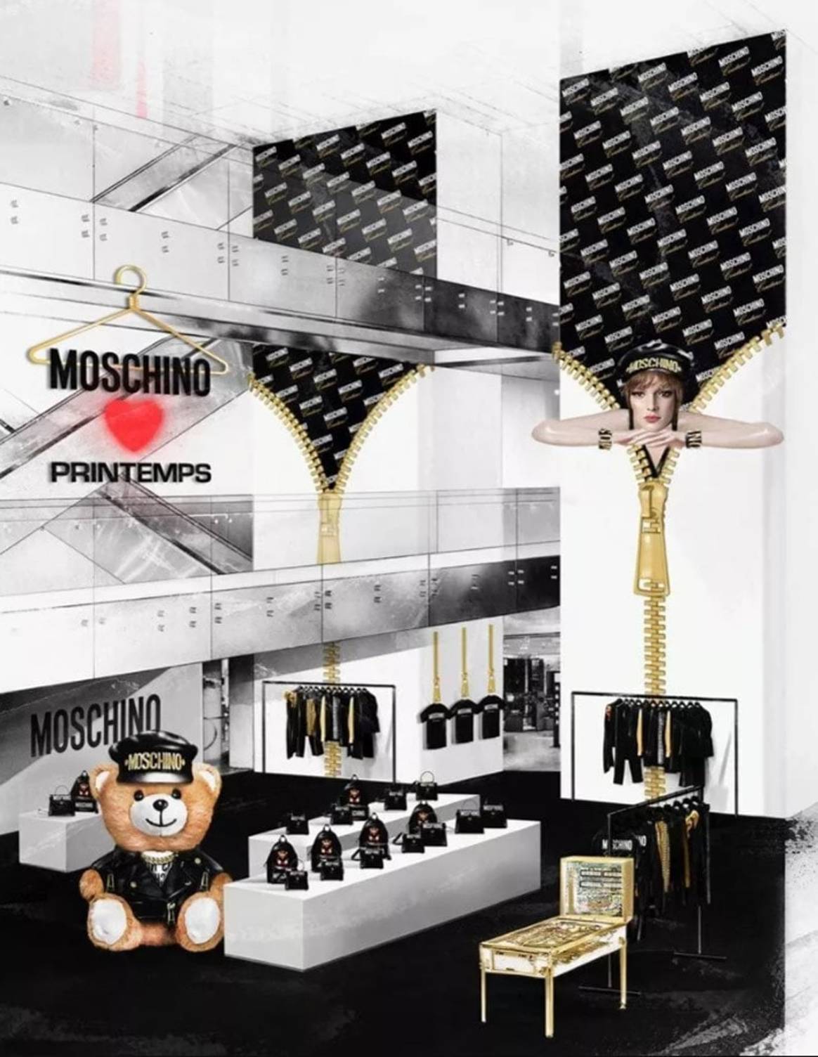 Moschino opent pop-upstore in Parijs warenhuis Printemps