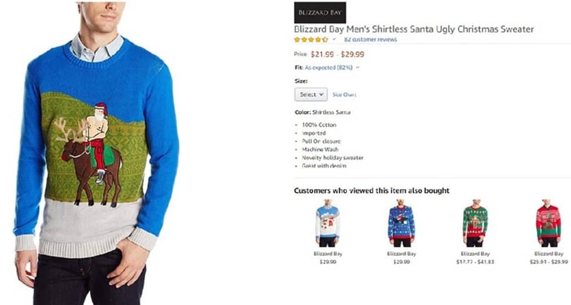 Amazon выпустил свитер с Санта-Клаусом, похожим на Путина