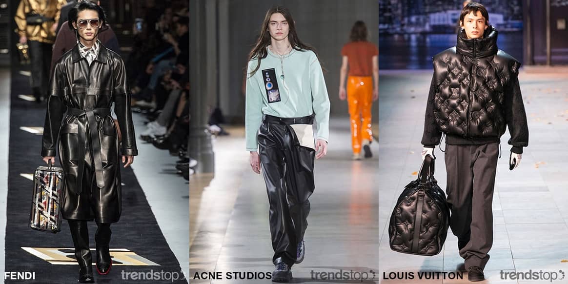 Imágenes cortesía de Trendstop, de izquierda a derecha: Fendi, Acne Studios, Louis Vuitton, todas de la temporada Otoño Invierno 2019-20.