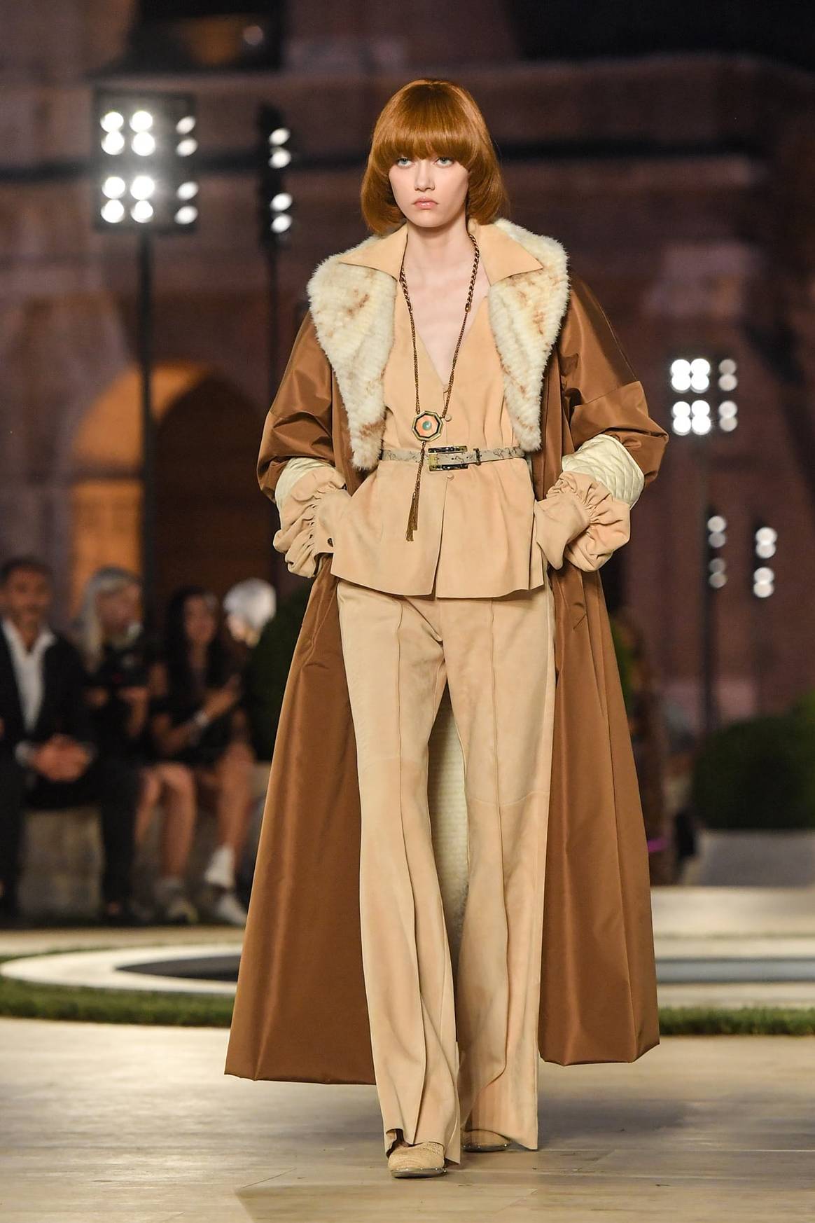 Fendi honours Karl's memory with couture show in restored Roman temple
