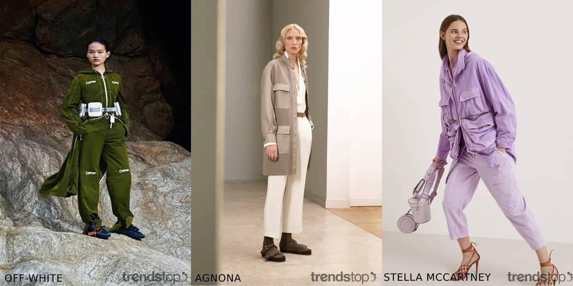 Immagini per gentile concessione di Trendstop, da
sinistra a destra:
Off-White, Agnona, Stella McCartney, tutto Resort
2020.
