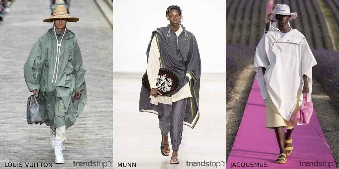 Photo : Trendstop, de gauche à droite : Louis Vuitton, Munn, Jacquemus, printemps-été 2020.