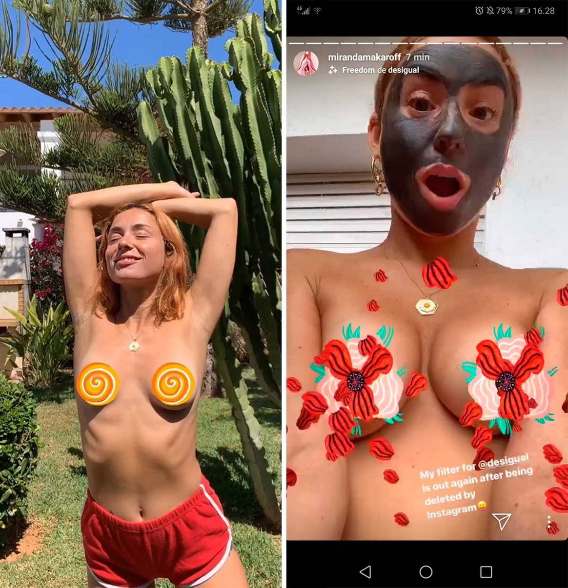 Desigual y Miranda Makaroff crean un filtro para pechos en Instagram