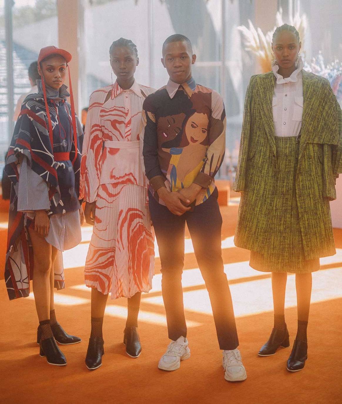 Thebe Magugu et ses silhouettes.