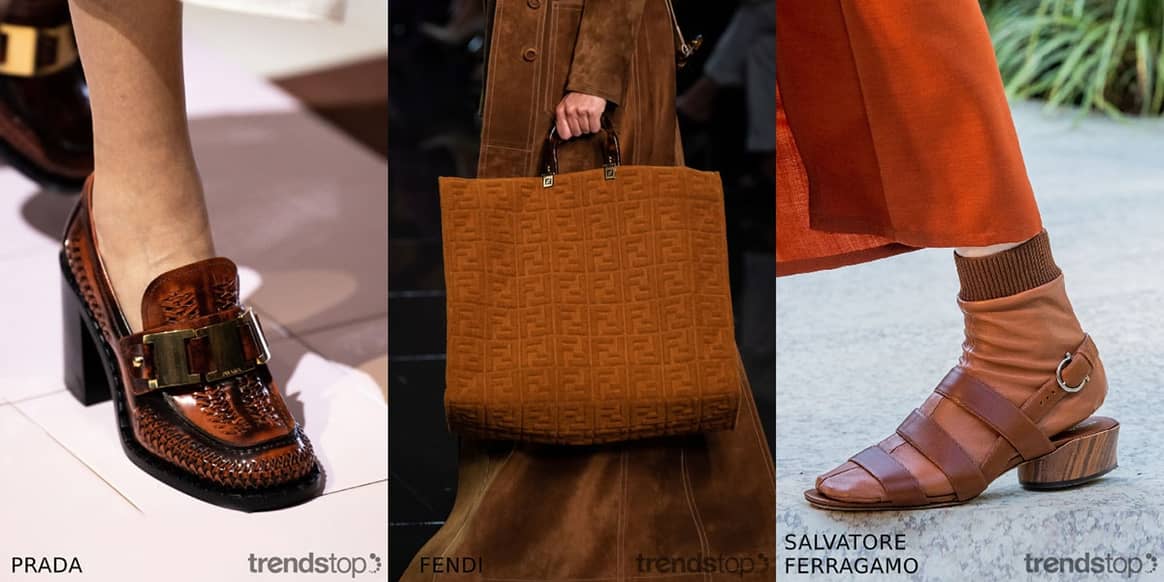 Photo : Trendstop, de gauche à droite: Prada, Fendi,
Salvatore Ferragamo, collection printemps-été 2020.