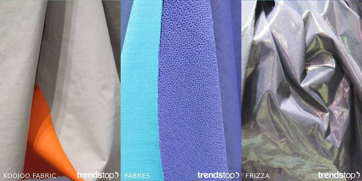 Photo : Trendstop, de gauche à droite : Koojoo Fabric,
Fabres, Frizza, collection automne-hiver 2020-21.