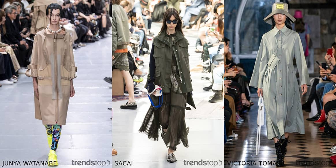 Images courtesy of Trendstop, left to right: Junya Watanabe, Sacai, Victoria Tomas, all Spring Summer 2020.