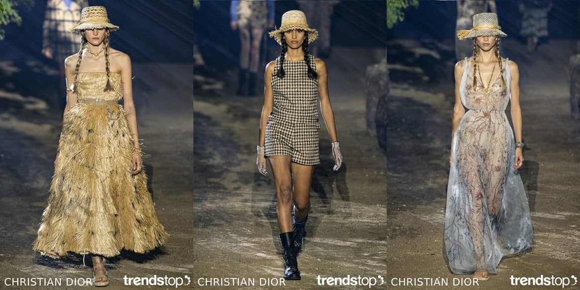 Photo : Trendstop, de gauche à droite : Christian Dior, collection printemps-été 2020.