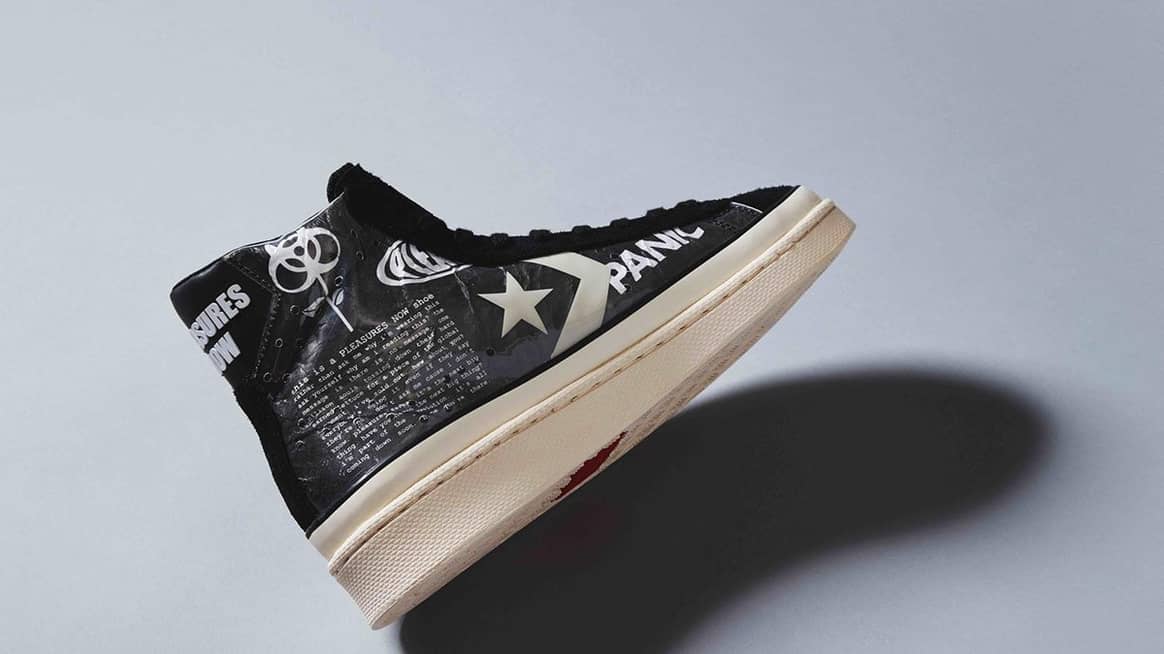 Converse links LA-based brand Pleasures for new Pro Leather footwear