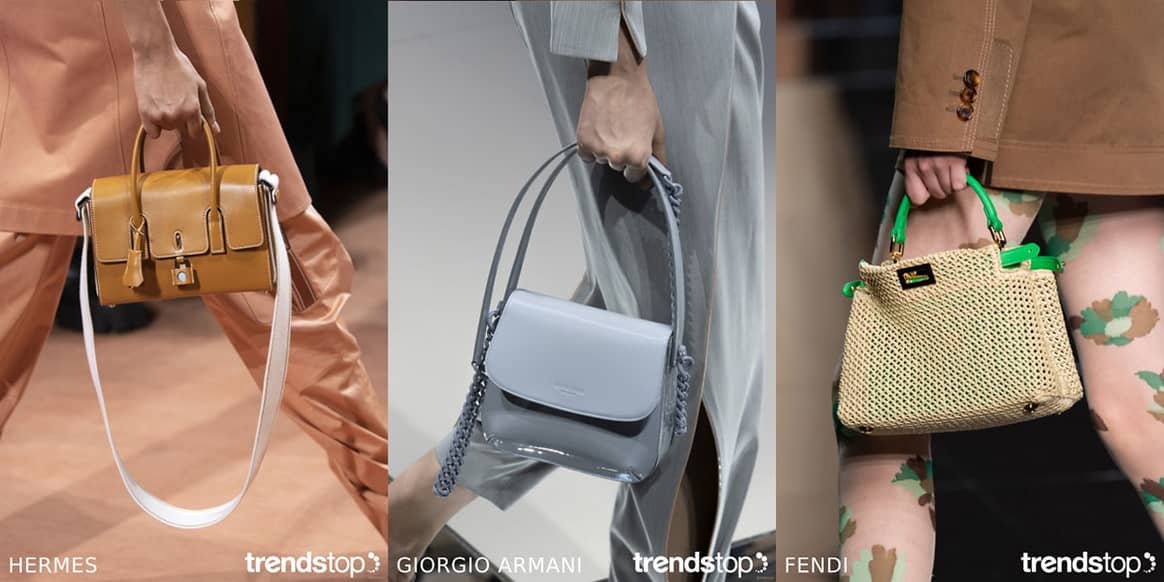 Photo : Trendstop, de gauche à droite : Hermes, Giorgio Armani, Fendi,
collection printemps-été 2020.