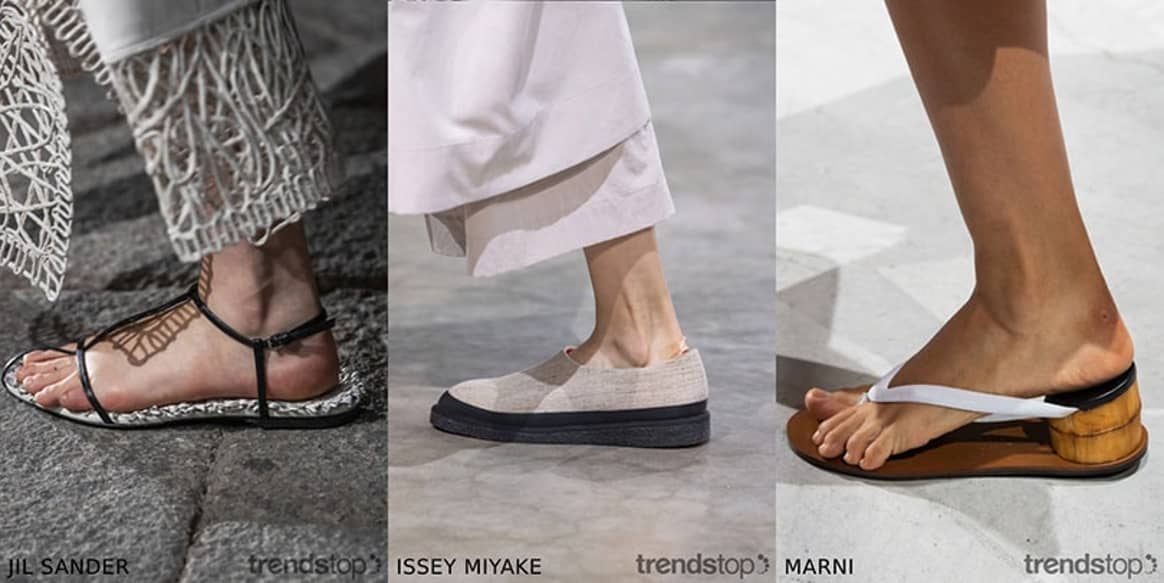 Photo : Trendstop, de gauche à droite : Jil Sander, Issey
Miyake, Marni, collection printemps-été 2020.