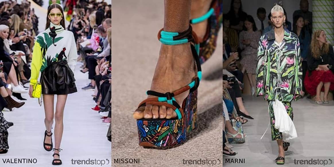 Photo : Trendstop, de gauche à droite : Valentino, Missoni, Marni,
collection printemps-été 2020.